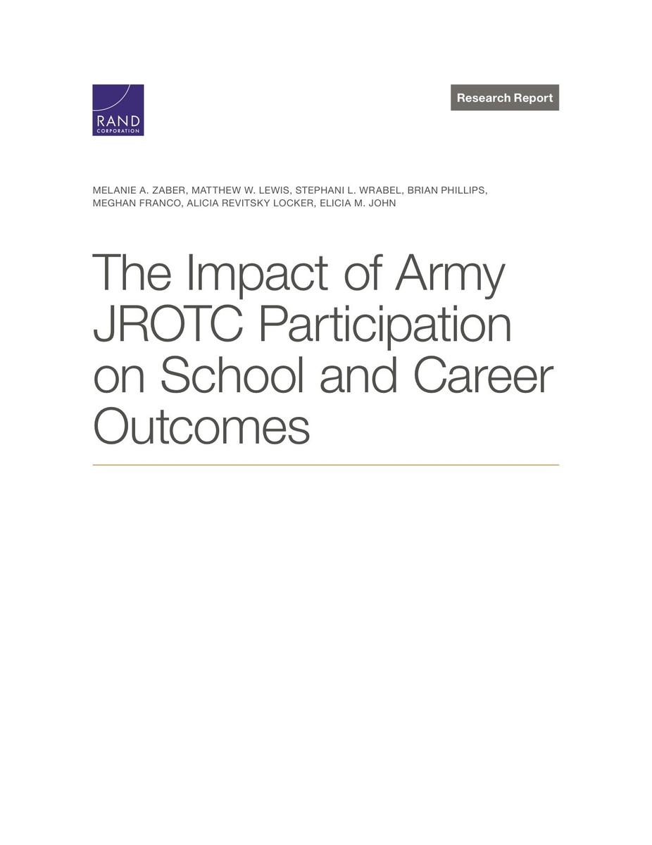 The Impact Of Army JROTC Participation On School And Career Outcomes | RAND