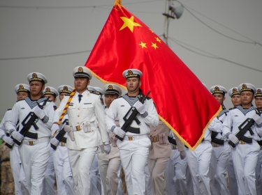 Naval personnel from China's base in Djibouti, participate in a military parade in Djibouti City 