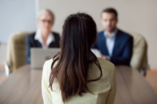 Woman interviewing for a job