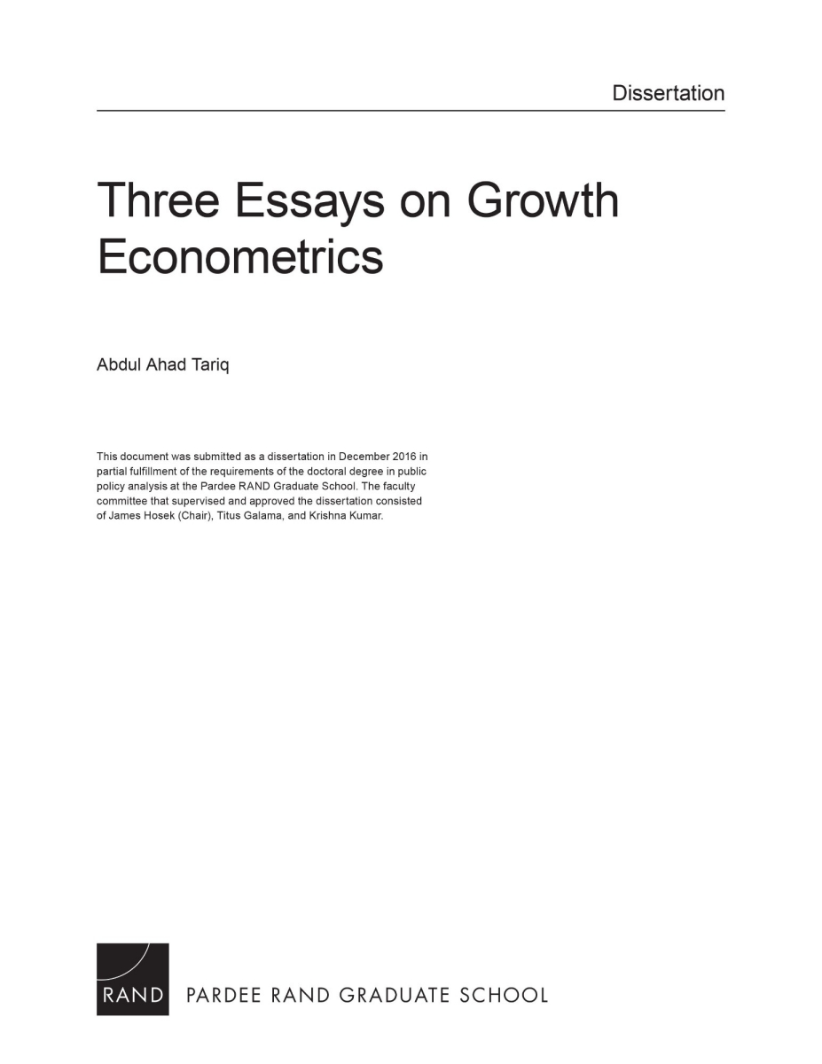 master dissertation econometrics