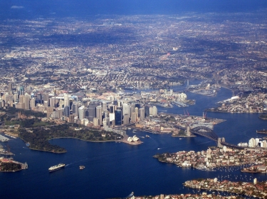 Aerial view of Sydney Harbour