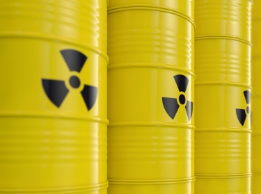 yellow barrels containing nuclear materials