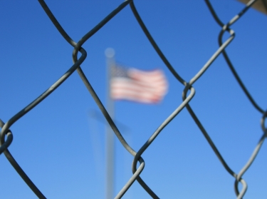 Chain link fence protecting American border