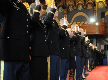 Army Chief of Staff Gen. George W. Casey Jr. swears in new officers, May 21, 2010 