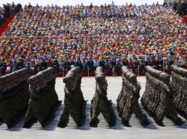 Soldiers of China's People's Liberation Army (PLA) march during the military parade to mark the 70th anniversary of the end of WWII, in Beijing, China, September 3, 2015