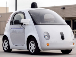 A prototype of Google's self-driving vehicle is seen in Mountain View, California, September 29, 2015