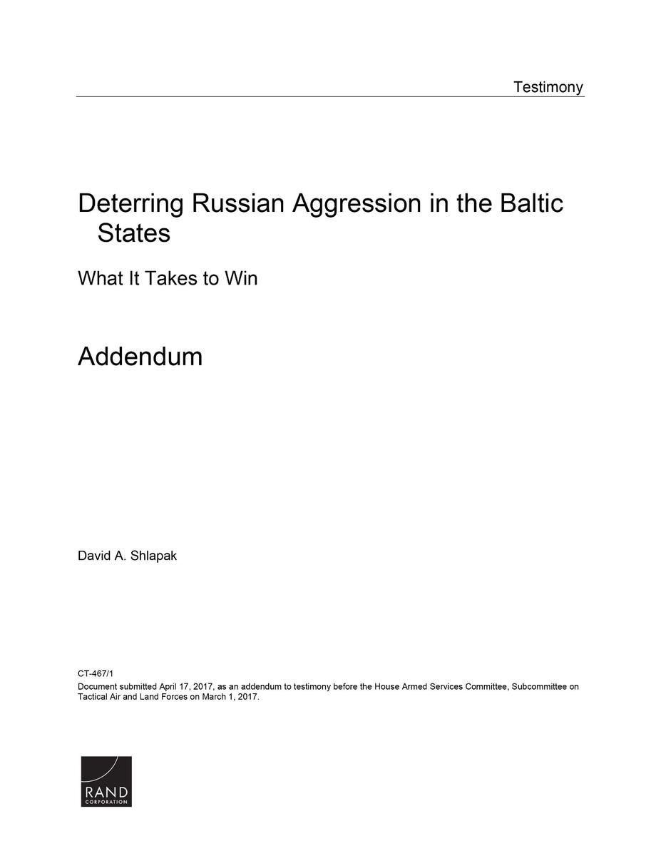 Deterring Russian Aggression In The Baltic States: What It Takes To Win ...