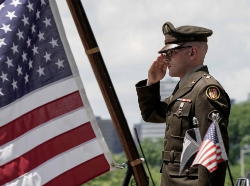 A display in North Canton, Ohio, aims to raise awareness of veteran suicide, September 17, 2021