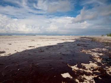 Alabama beach after the Gulf oil spill