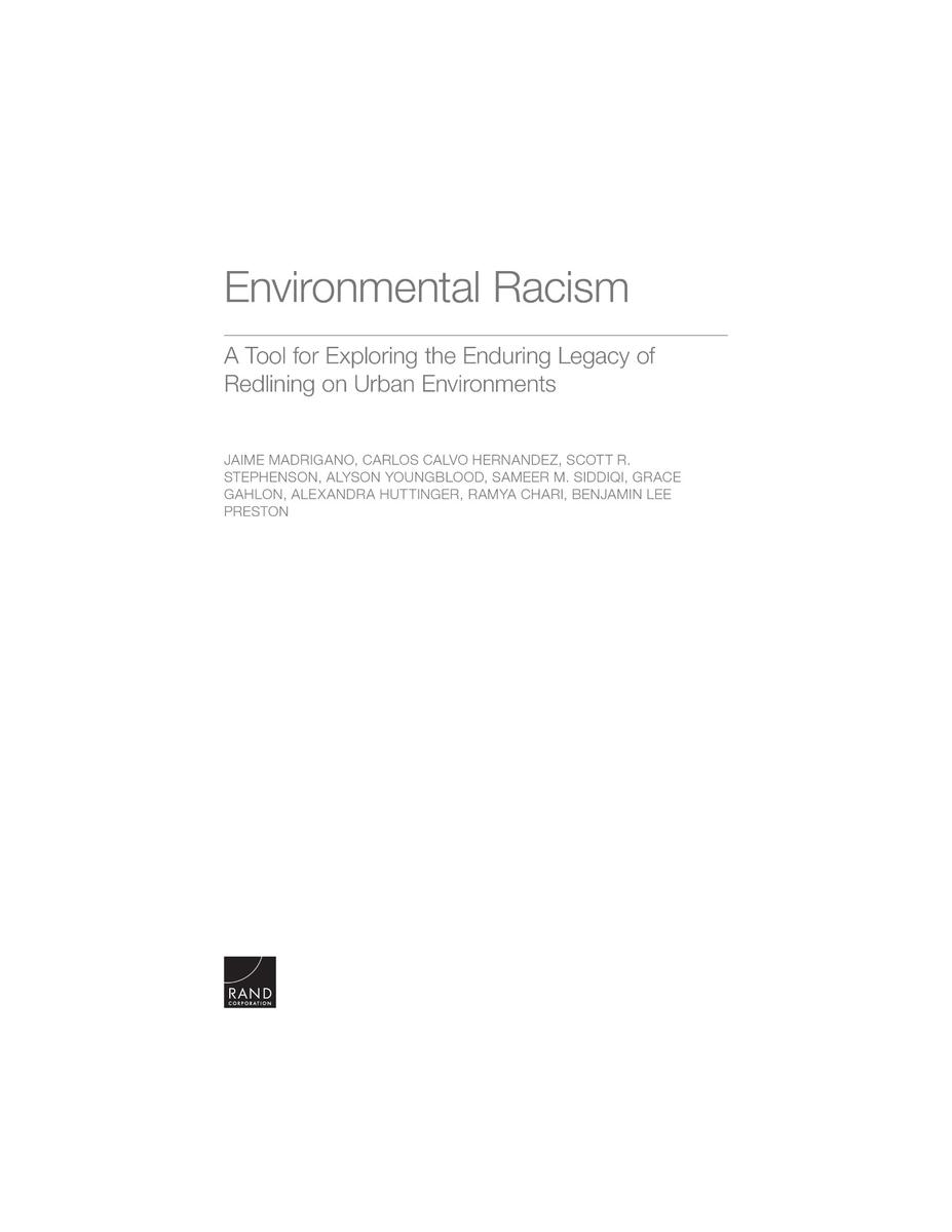 Environmental Racism: A Tool For Exploring The Enduring Legacy Of ...