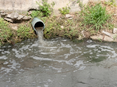Storm drain putflow, stormwater, water drainage, waste water or effluent