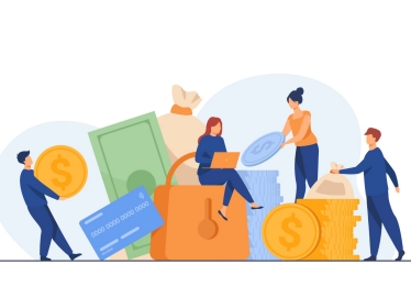 Illustration of people protecting their money, photo by SurfupVector/Adobe Stock
