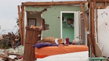 A destroyed home in Moore, OK, where an F5 tornado struck on May 20, 2013